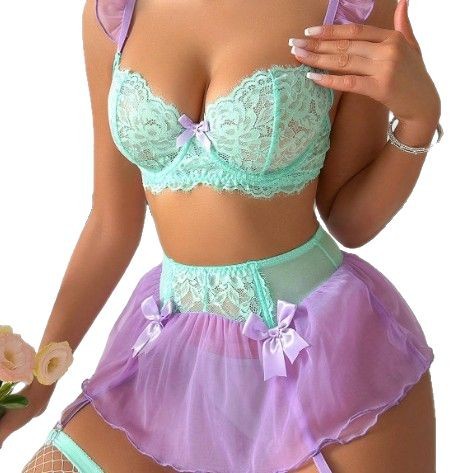 Lace Bralette Set - Set Lingerie Seksi Wanita dengan Renda