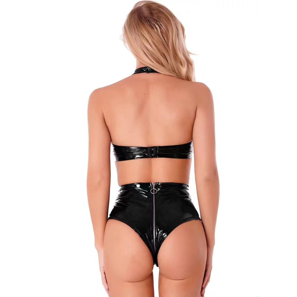 Set Lingerie Kulit Lateks Pu B - Minimizer Bra Women ulasan dan harga